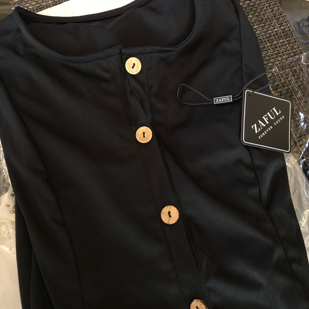 Black button down dress